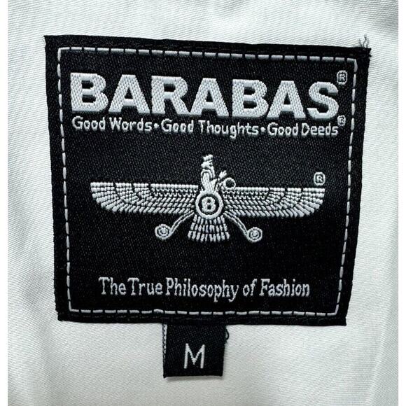 NWT Barabas Men's LS White & Black Skull Button Up Dress Shirt - Size M - Picture 5 of 9